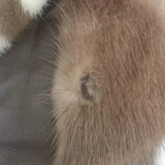 Flemington furs coat jacket 2 tone mink leather inserts never worn S/M - Picture 15 of 17